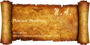 Macsa Andrea névjegykártya